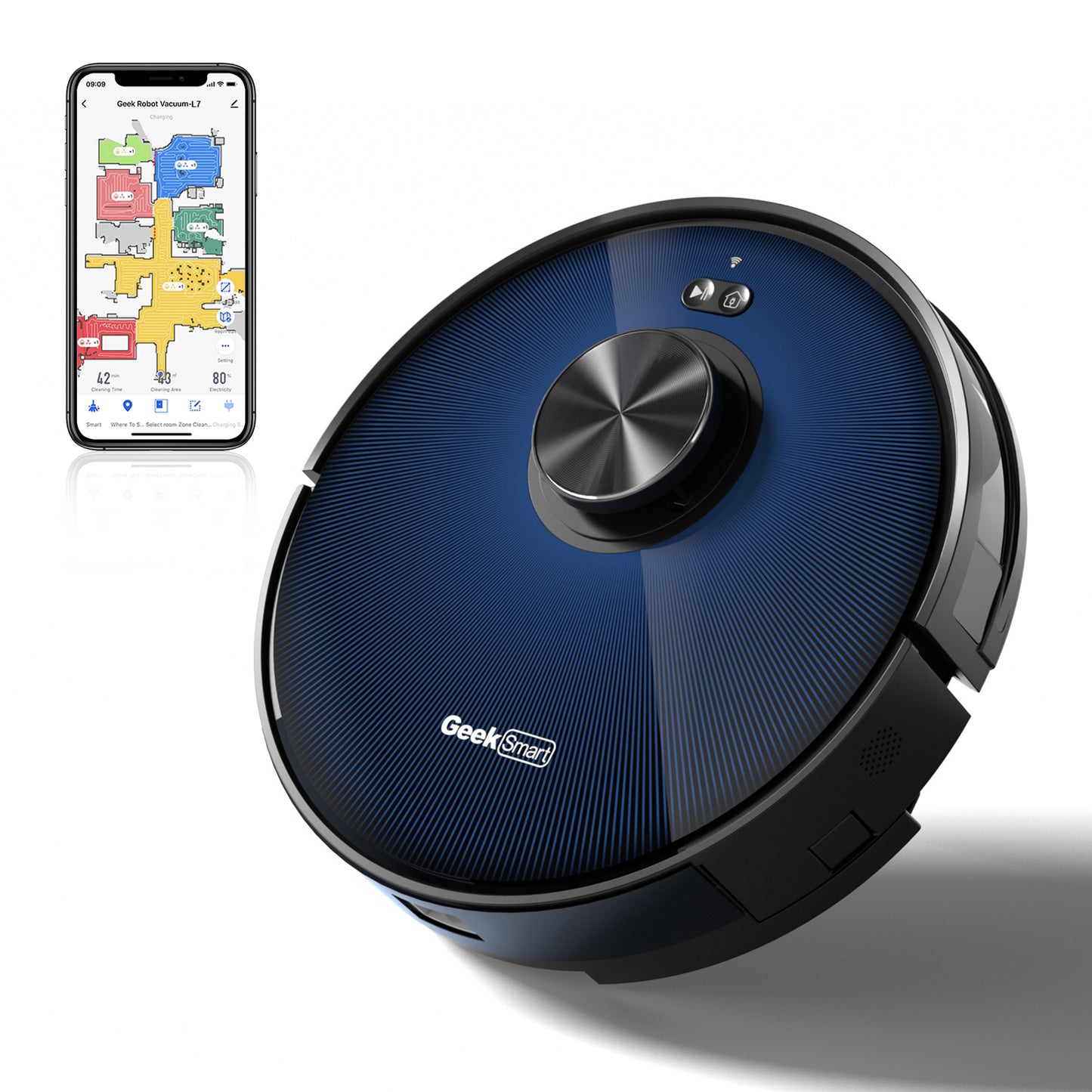 Geek Smart L7 Robot Vacuum Cleaner And Mop, Wi-Fi Connected APP